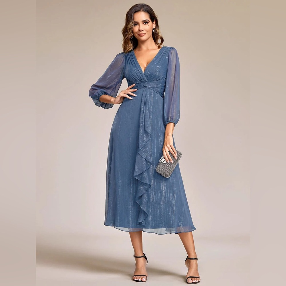 Ever Pretty NWT V-neck dressy twist knot Aline cocktail party dress size 8XL